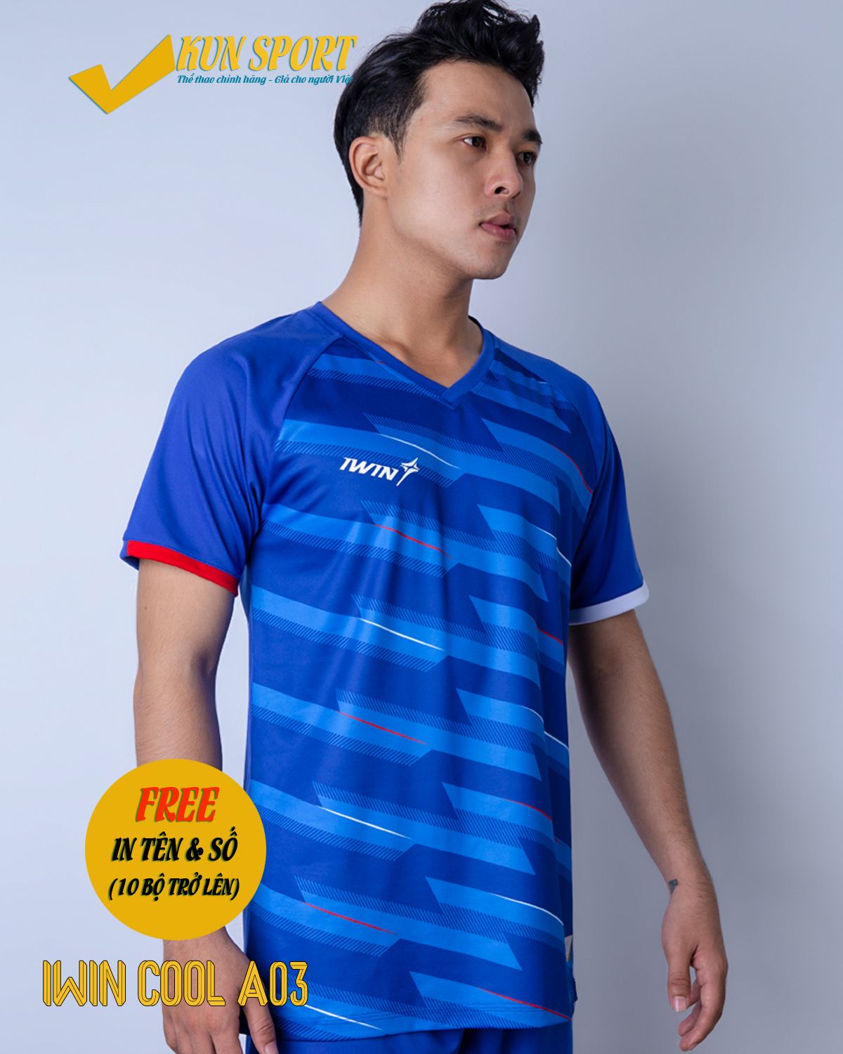 Bộ áo IWIN COOL A03 - Xanh bích