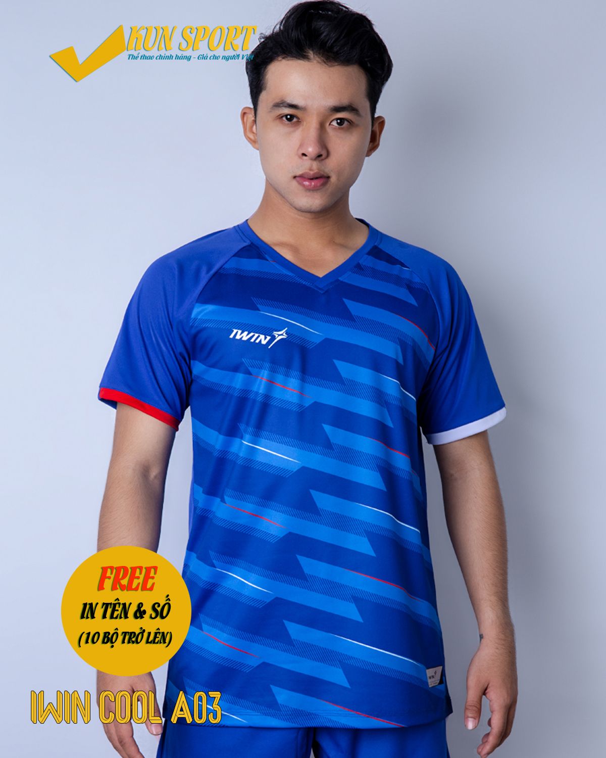 Bộ áo IWIN COOL A03 - Xanh bích