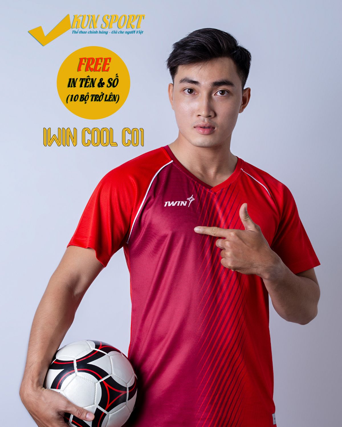 Bộ áo IWIN COOL C01 - Đỏ