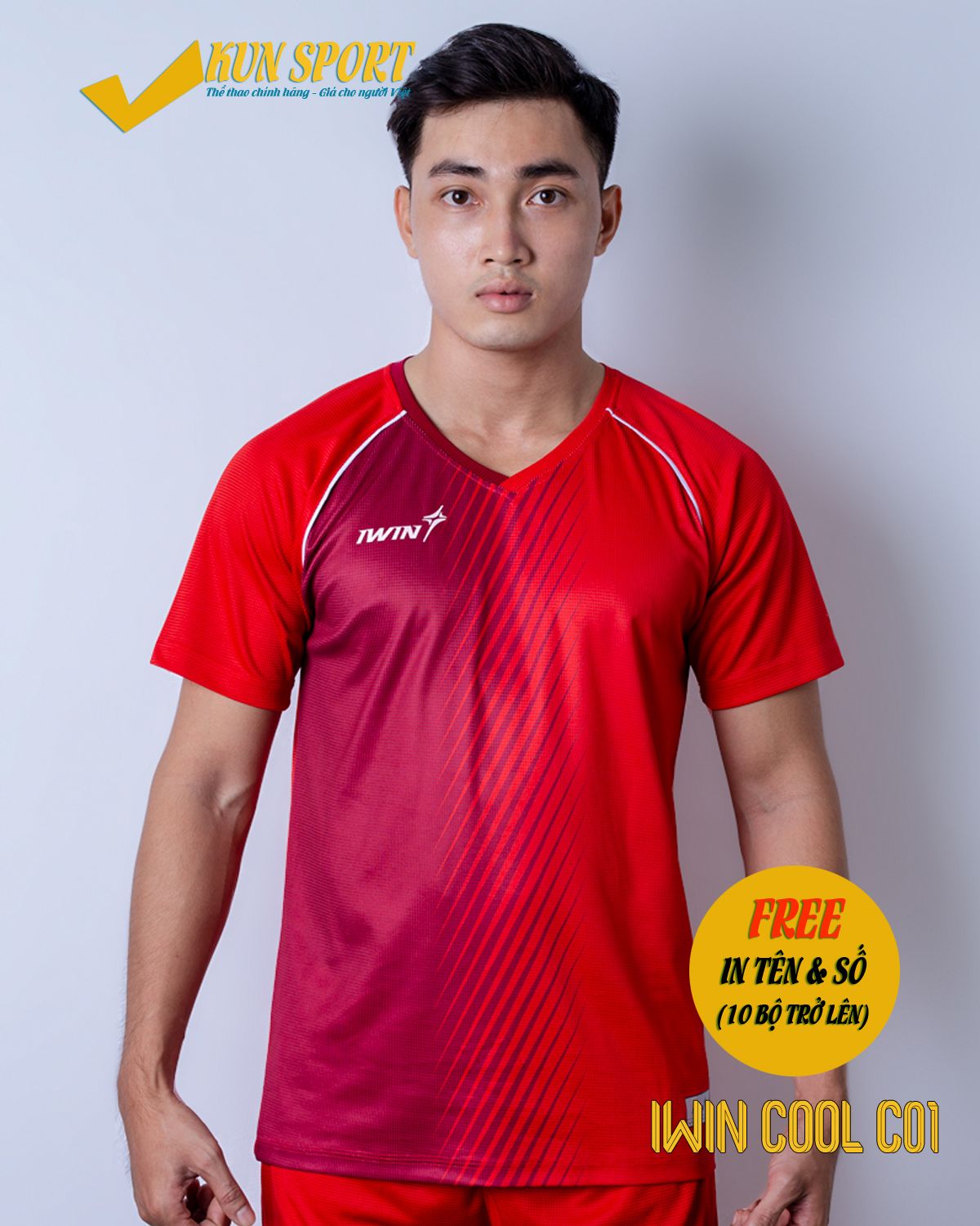 Bộ áo IWIN COOL C01 - Đỏ