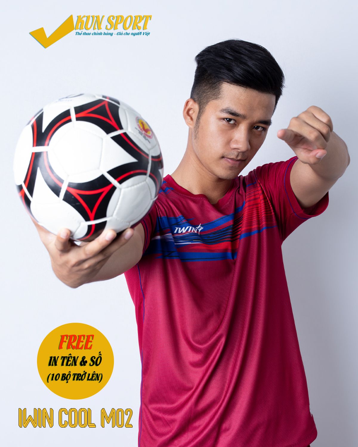 Bộ áo IWIN COOL M02 - Đỏ