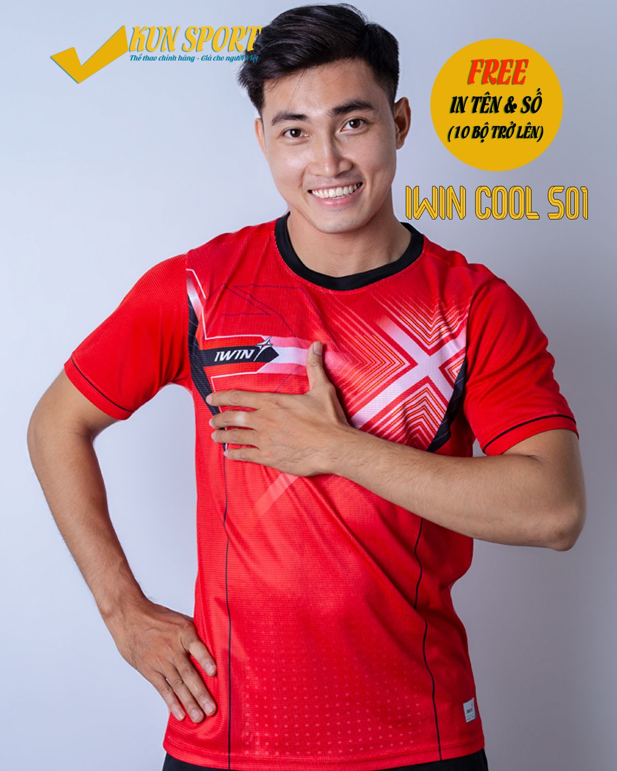 Bộ áo IWIN COOL S01 - Đỏ