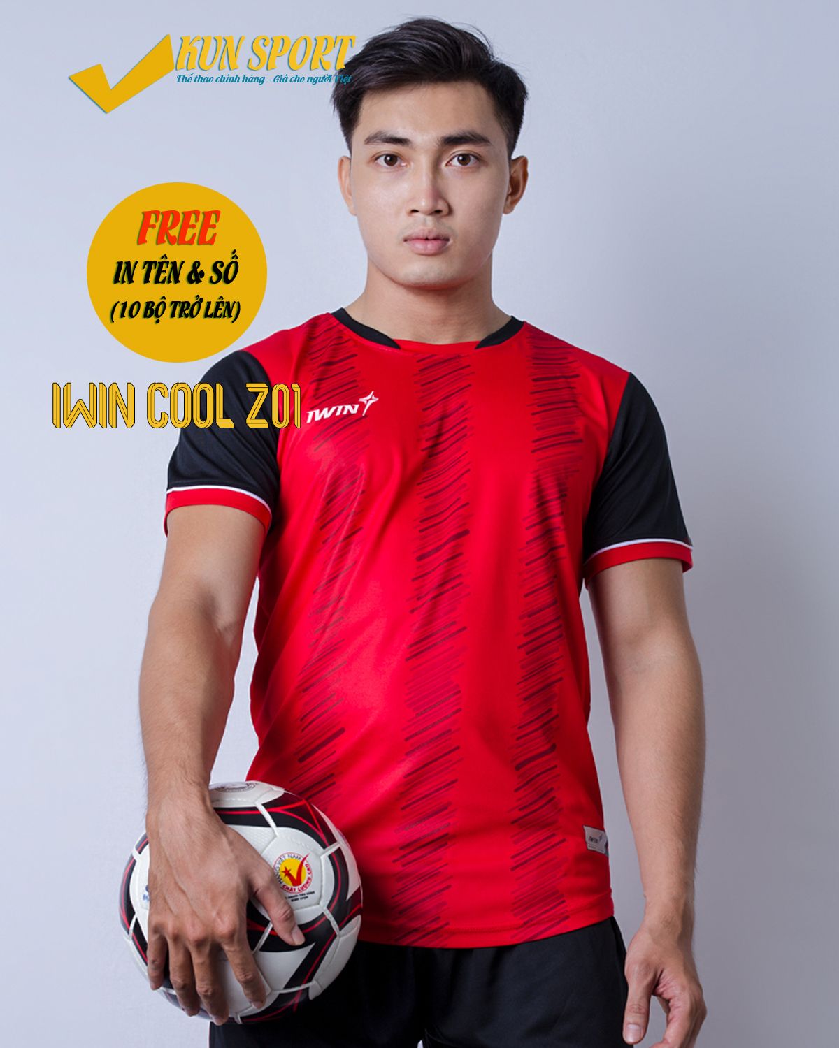 Bộ áo IWIN COOL Z01 - Đỏ
