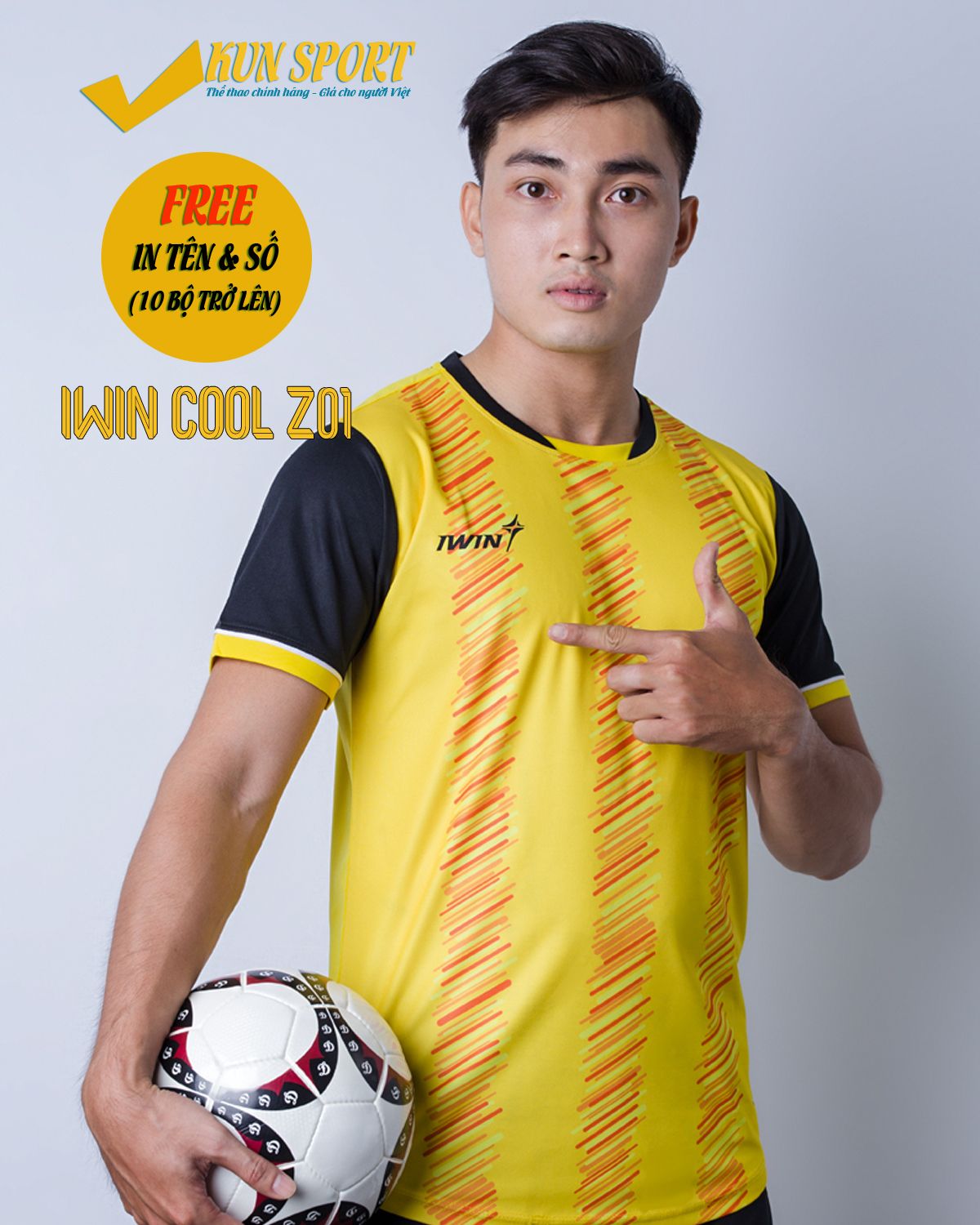 Bộ áo IWIN COOL Z01 - Vàng