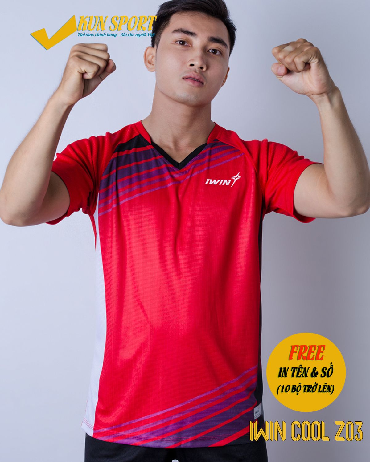 Bộ áo IWIN COOL Z03 - Đỏ