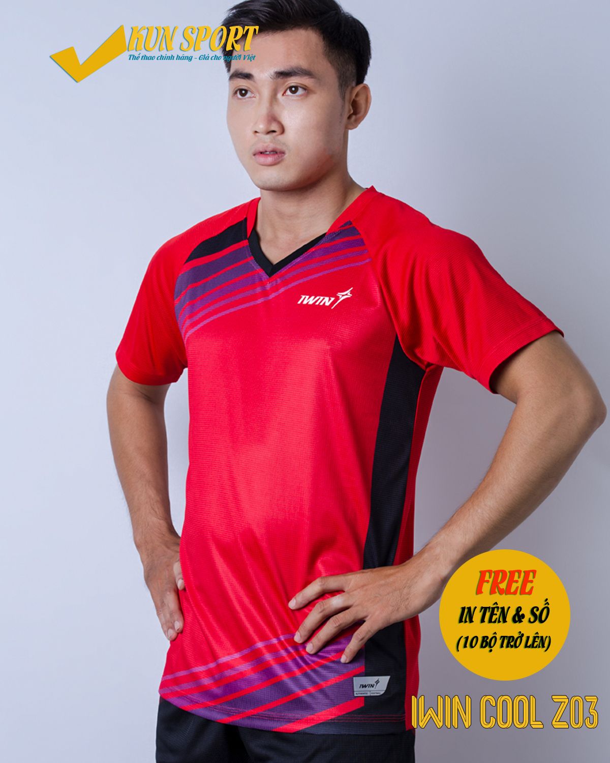 Bộ áo IWIN COOL Z03 - Đỏ