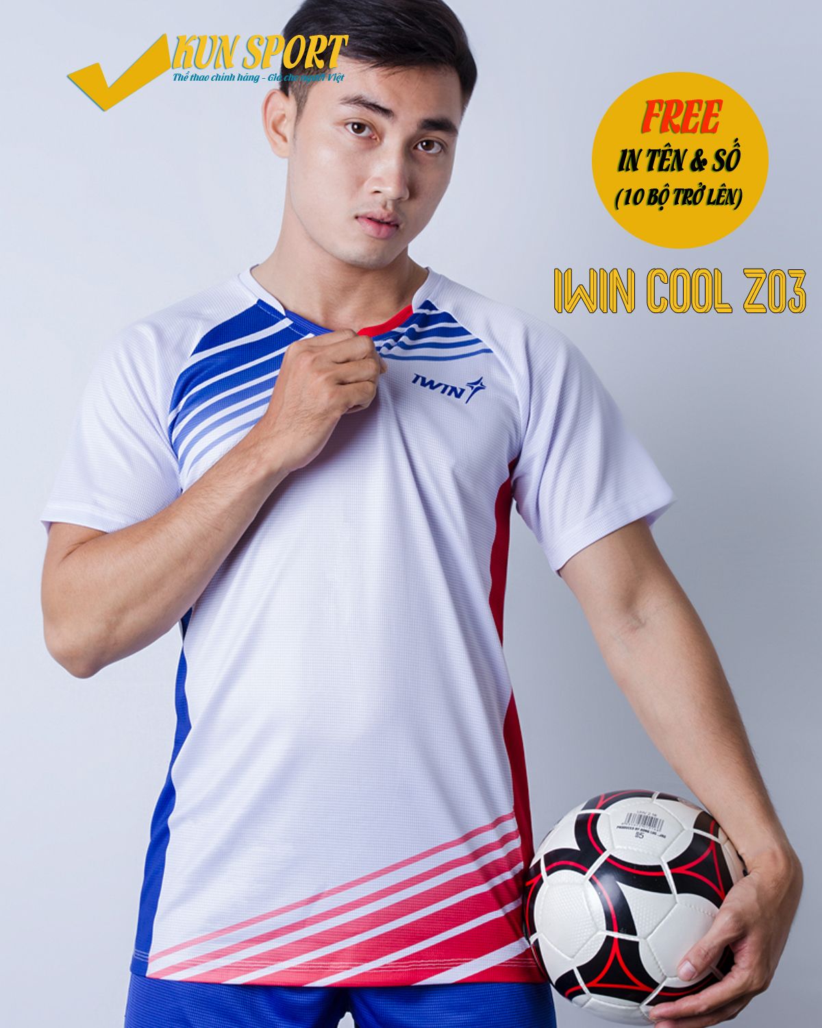 Bộ áo IWIN COOL Z03 - Trắng