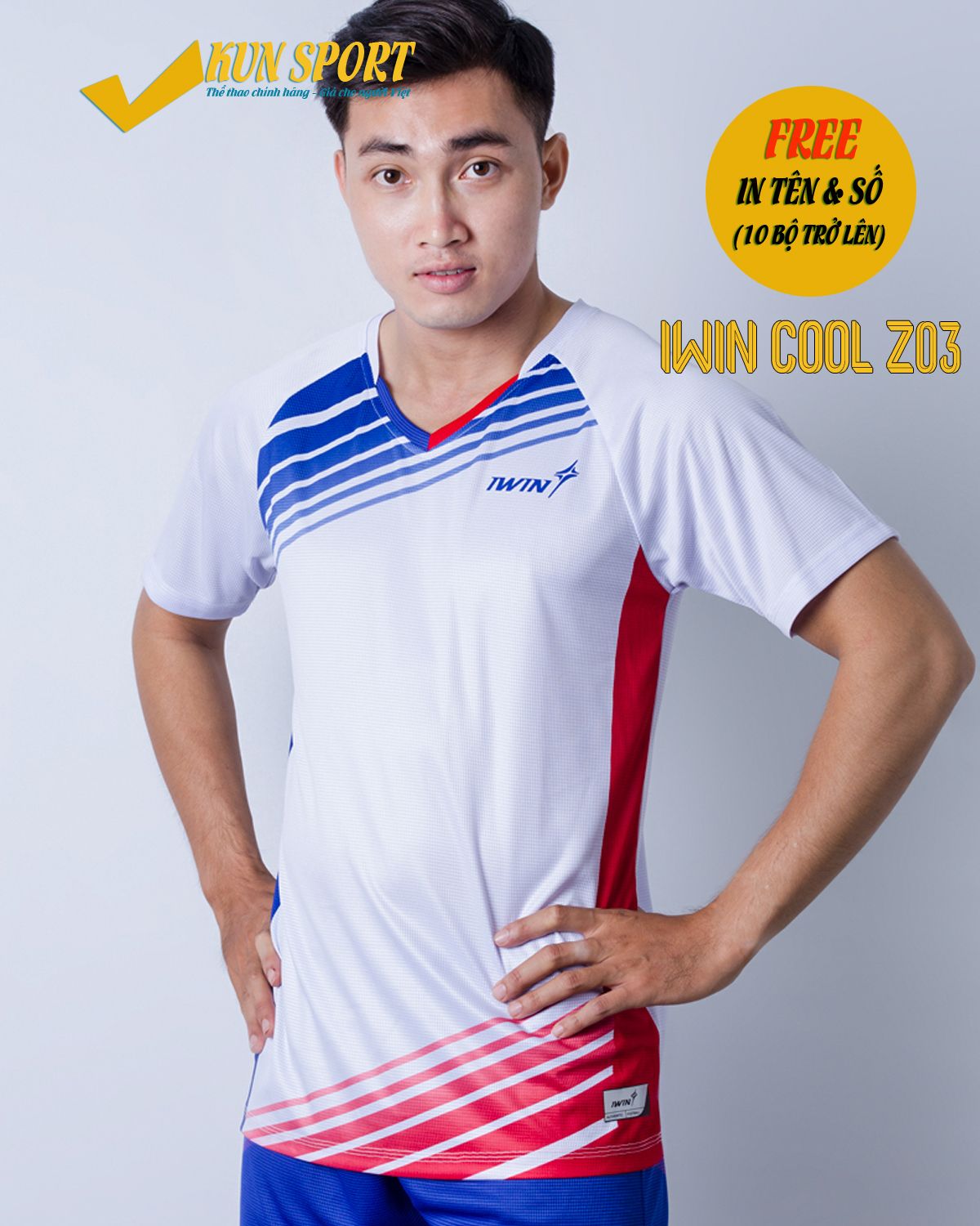 Bộ áo IWIN COOL Z03 - Trắng