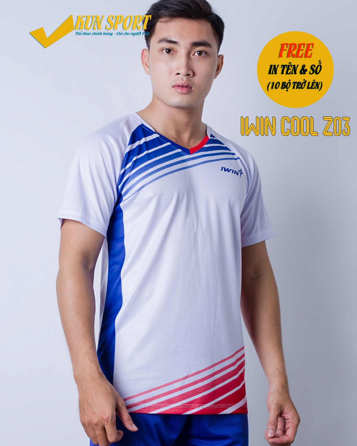 Bộ áo IWIN COOL Z03 - Trắng