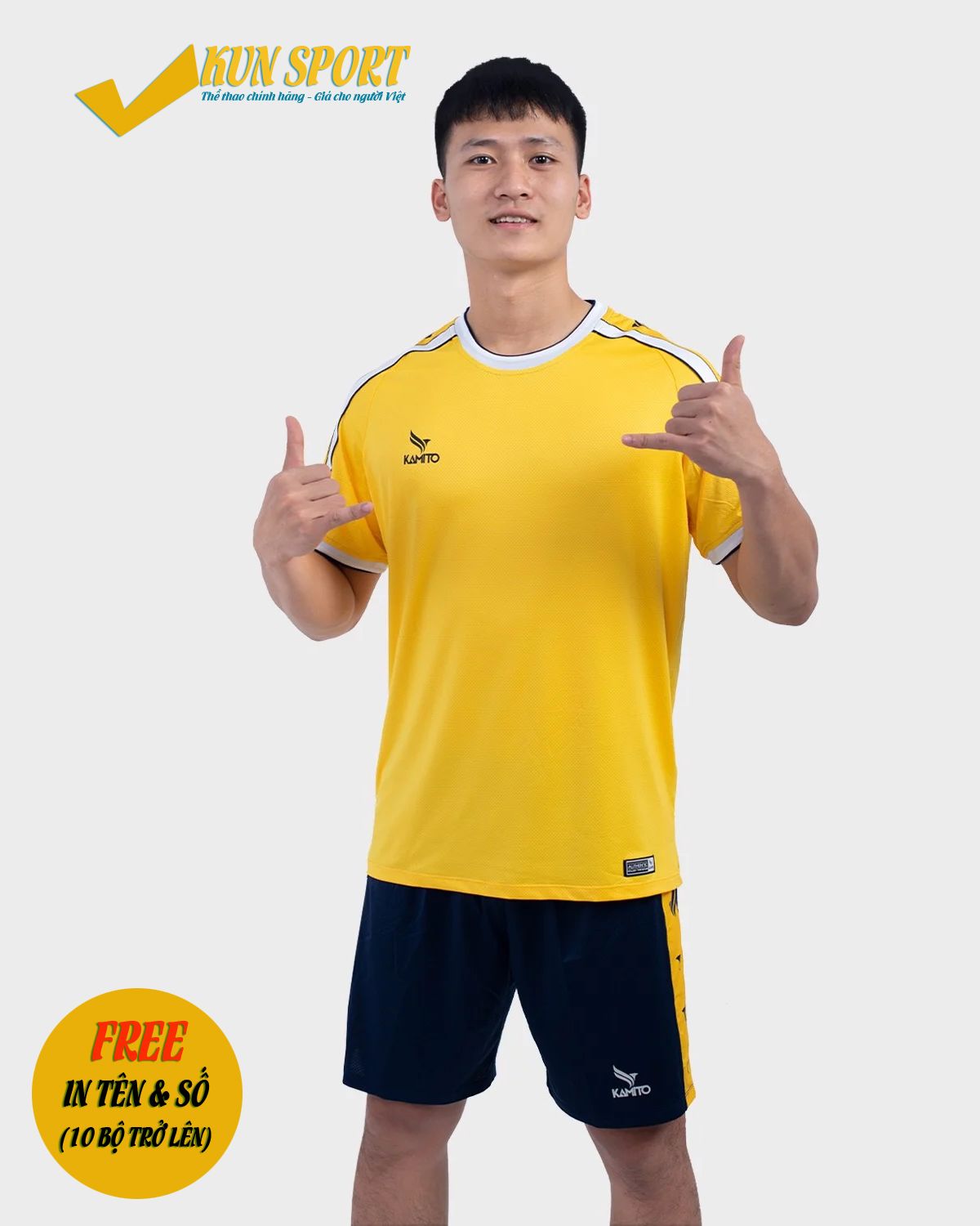 Bộ áo đá bóng KAMITO 122020 - Vàng