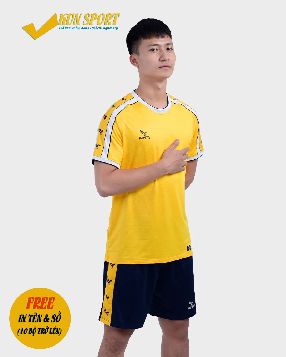 Bộ áo đá bóng KAMITO 122020 - Vàng