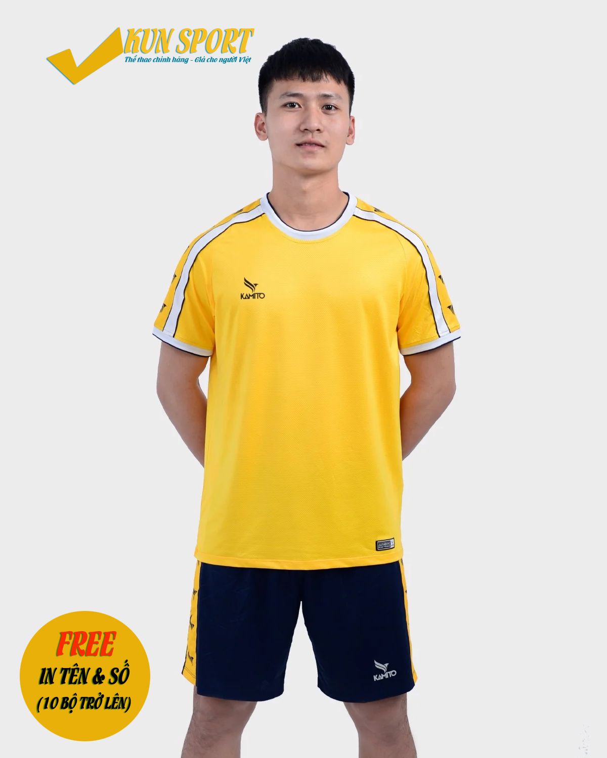 Bộ áo đá bóng KAMITO 122020 - Vàng