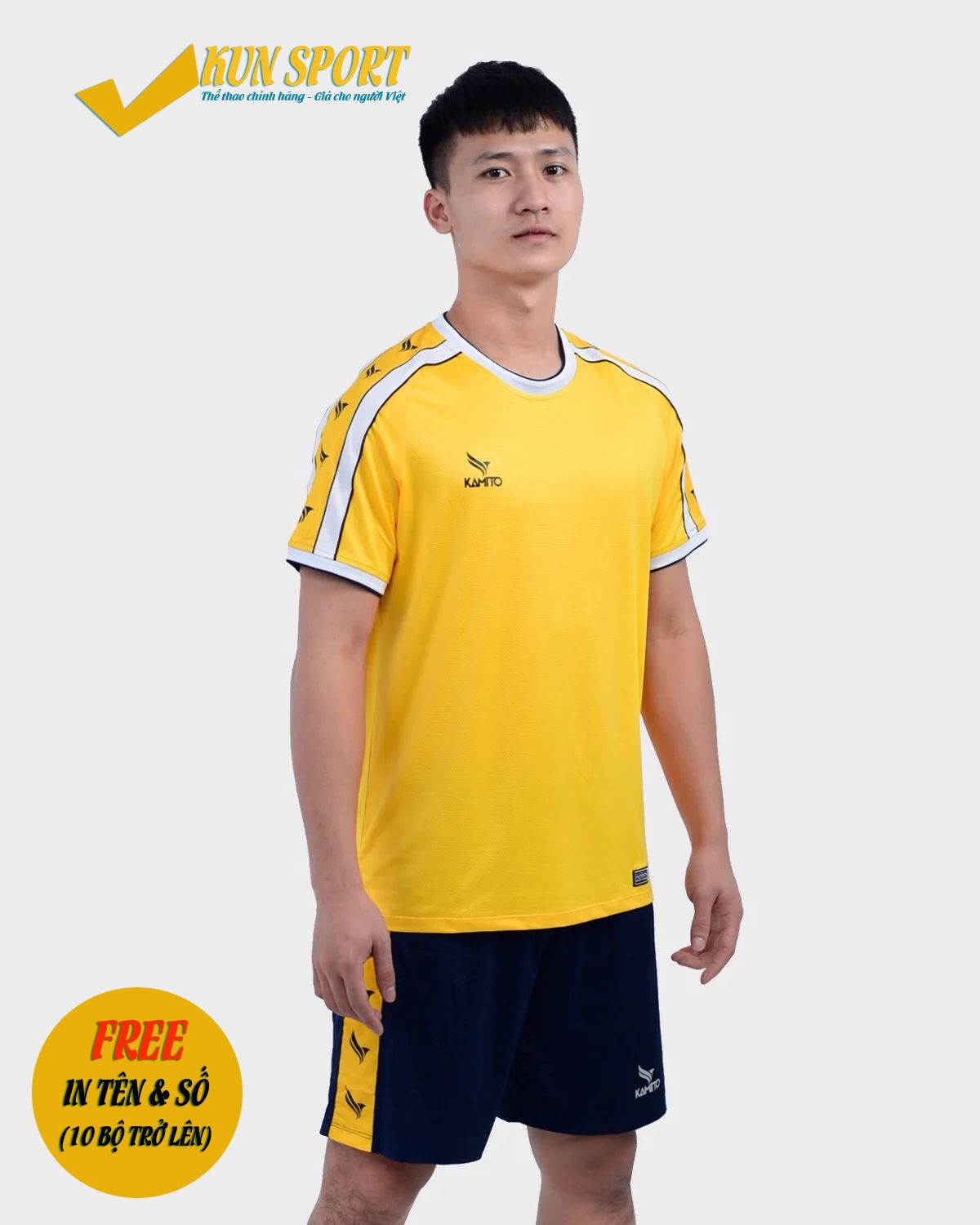 Bộ áo đá bóng KAMITO 122020 - Vàng