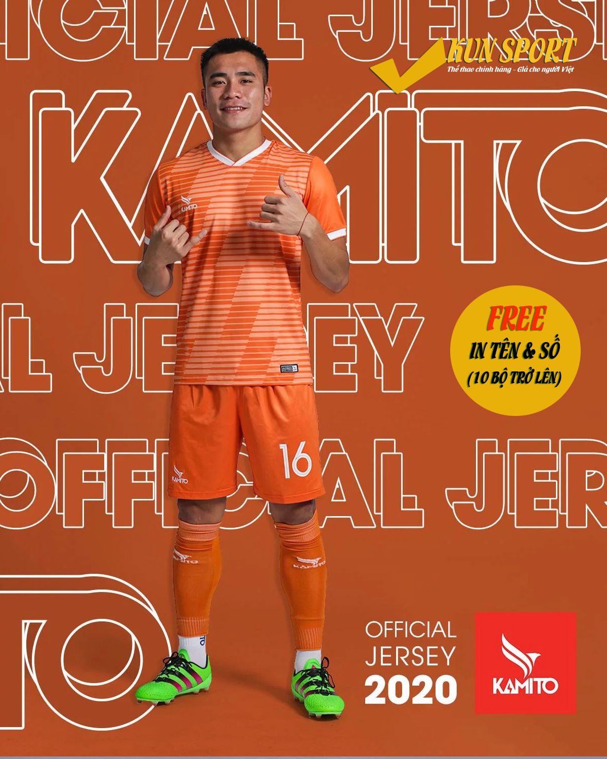 Bộ áo KAMITO 2020 Cam