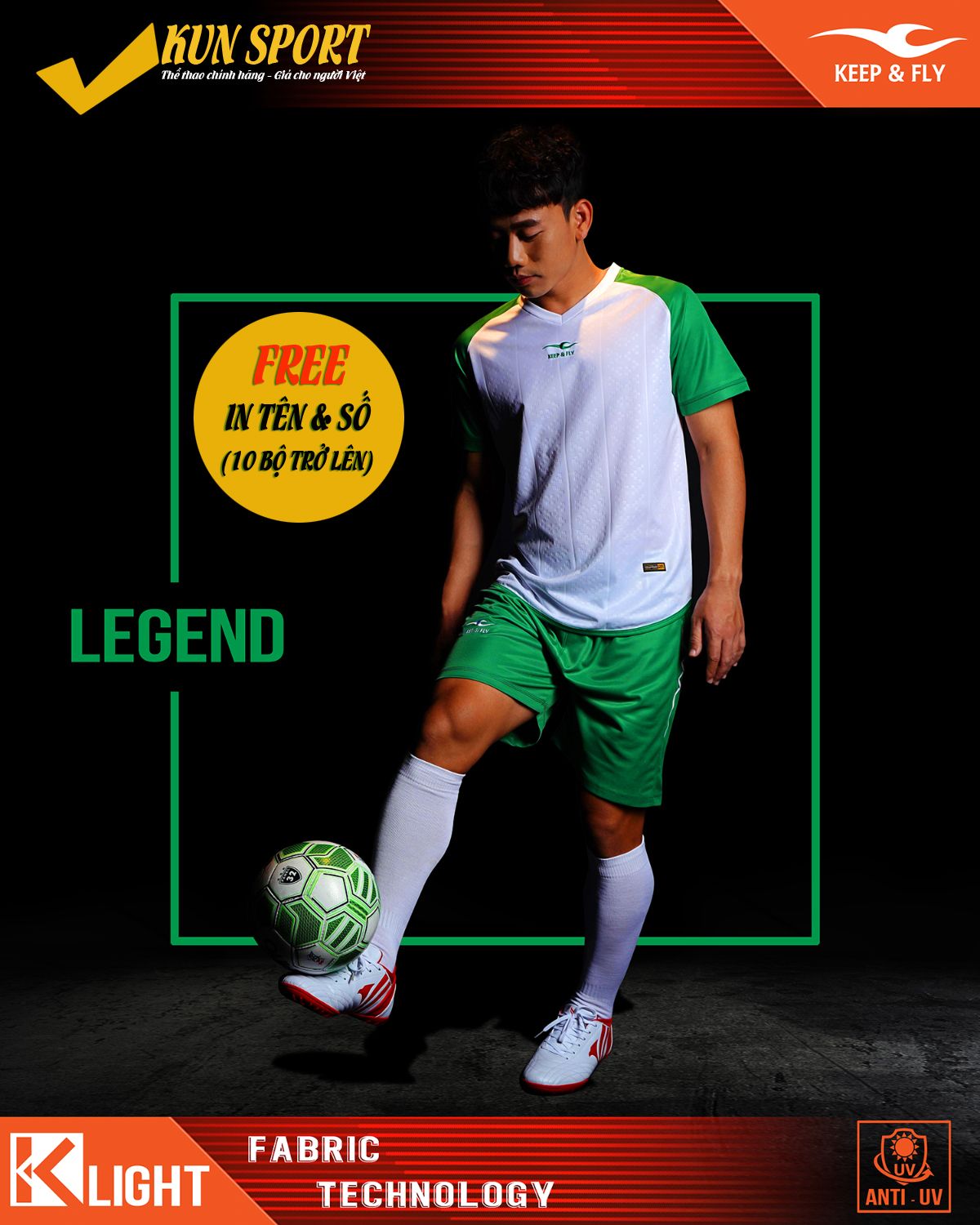 Bộ áo cao cấp LEGEND - Trắng