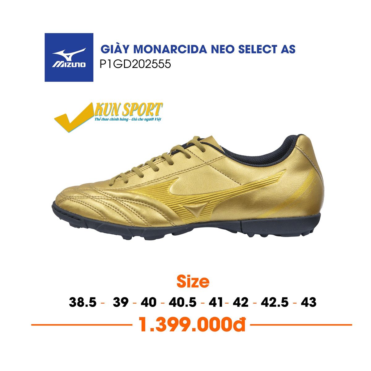 MIZUNO MONARCIDA NEO SELECT AS - ĐỒNG - P1GD202555