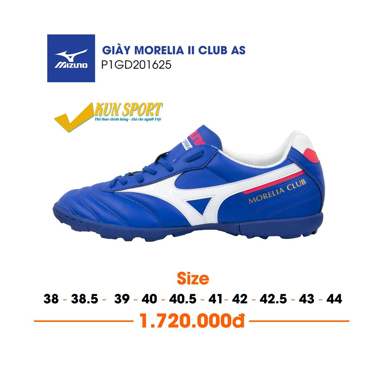 MIZUNO MORELIA II CLUB AS - Xanh