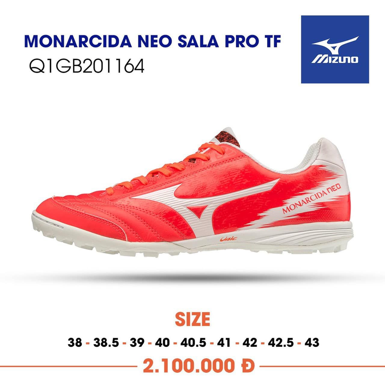 MIZUNO MONARCIDA NEO SALA PRO - Đỏ trắng