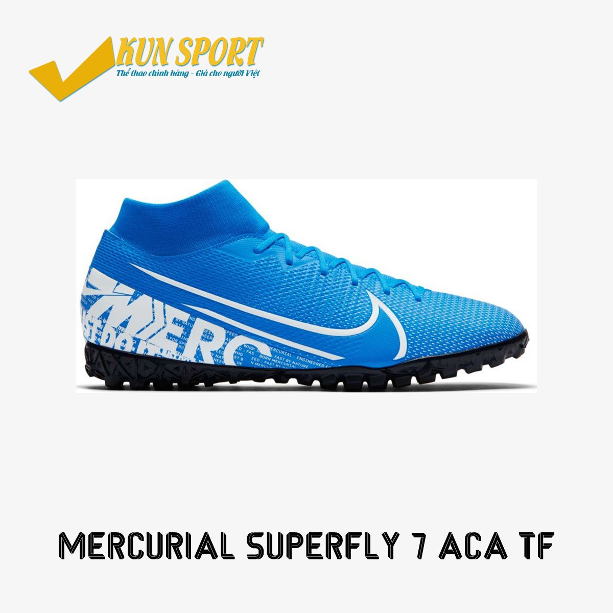 NIKE MERCURIAL SUPERFLY 7 ACADEMY TF – AT7978-414 – Xanh/Trắng
