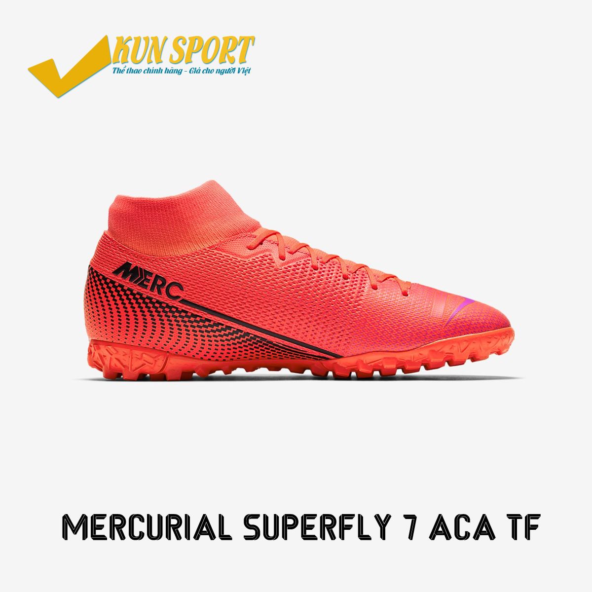 NIKE MERCURIAL SUPERFLY 7 ACADEMY TF FUTURE LAB - LASER CRIMSON/BLACK - AT7978-606