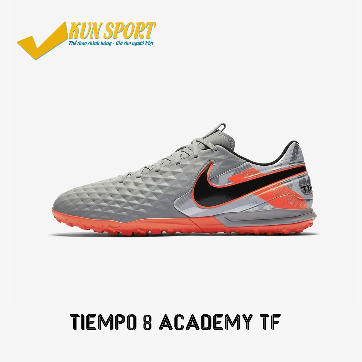 NIKE TIEMPO LEGEND 8 ACADEMY TF NEIGHBOURHOOD - METALLIC BOMBER GREY/BLACK/PARTICLE GREY - AT6100-906