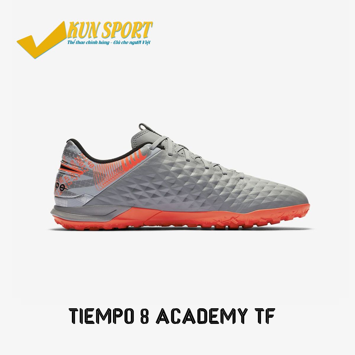 NIKE TIEMPO LEGEND 8 ACADEMY TF NEIGHBOURHOOD - METALLIC BOMBER GREY/BLACK/PARTICLE GREY - AT6100-906