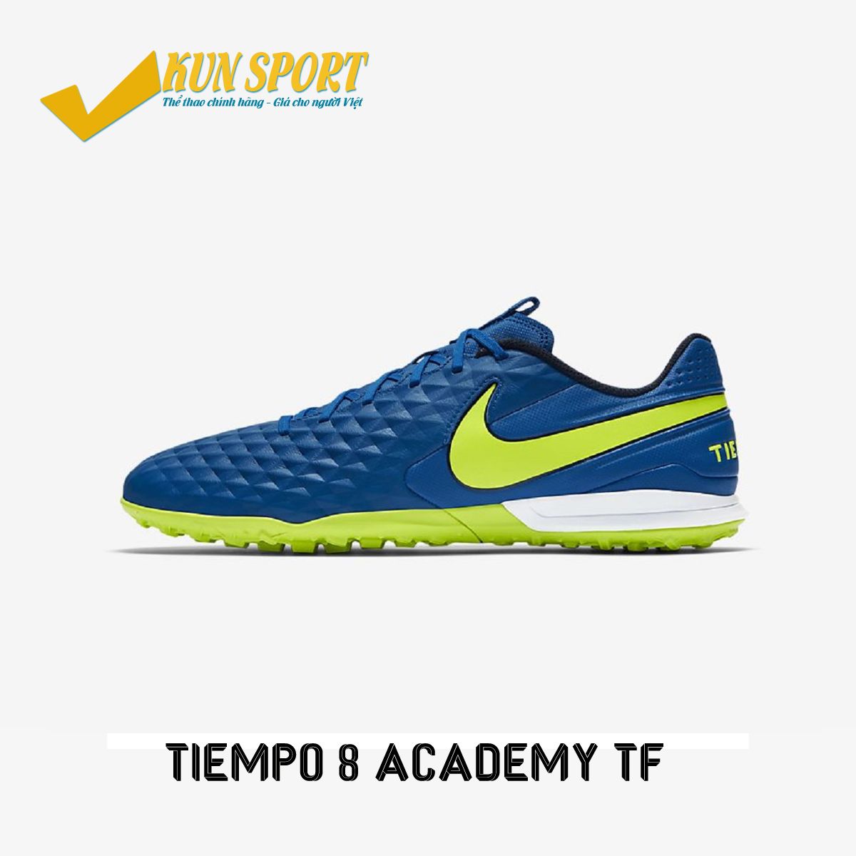 NIKE TIEMPO LEGEND 8 ACADEMY TF SKYCOURT - SOAR/MIDNIGHT NAVY/BARELY VOLT - AT6100-474