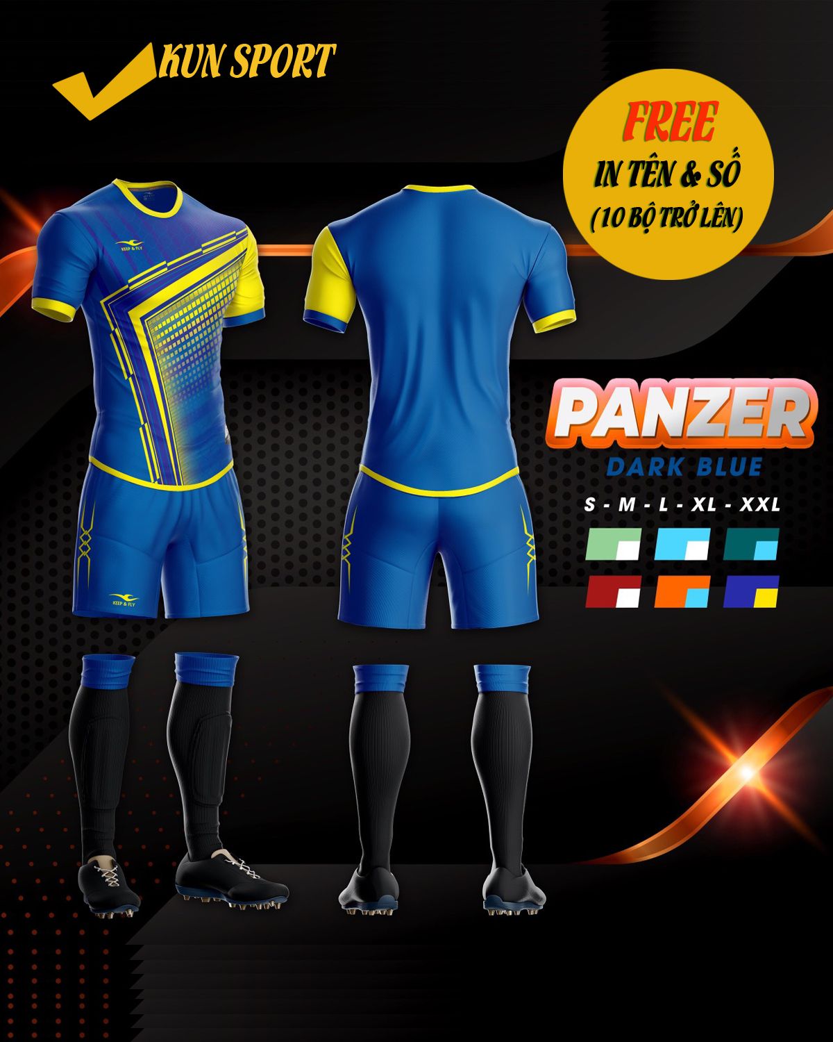 Bộ áo Keep Fly PANZER - Xanh bích