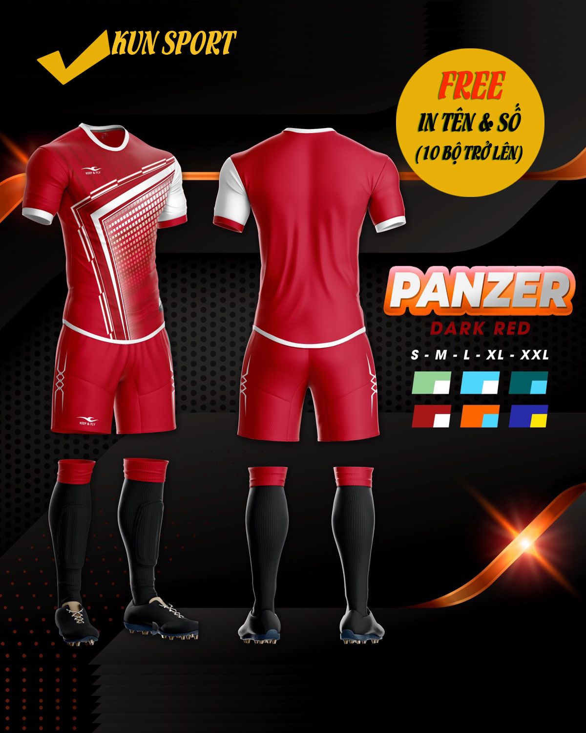 Bộ áo Keep Fly PANZER - Đỏ