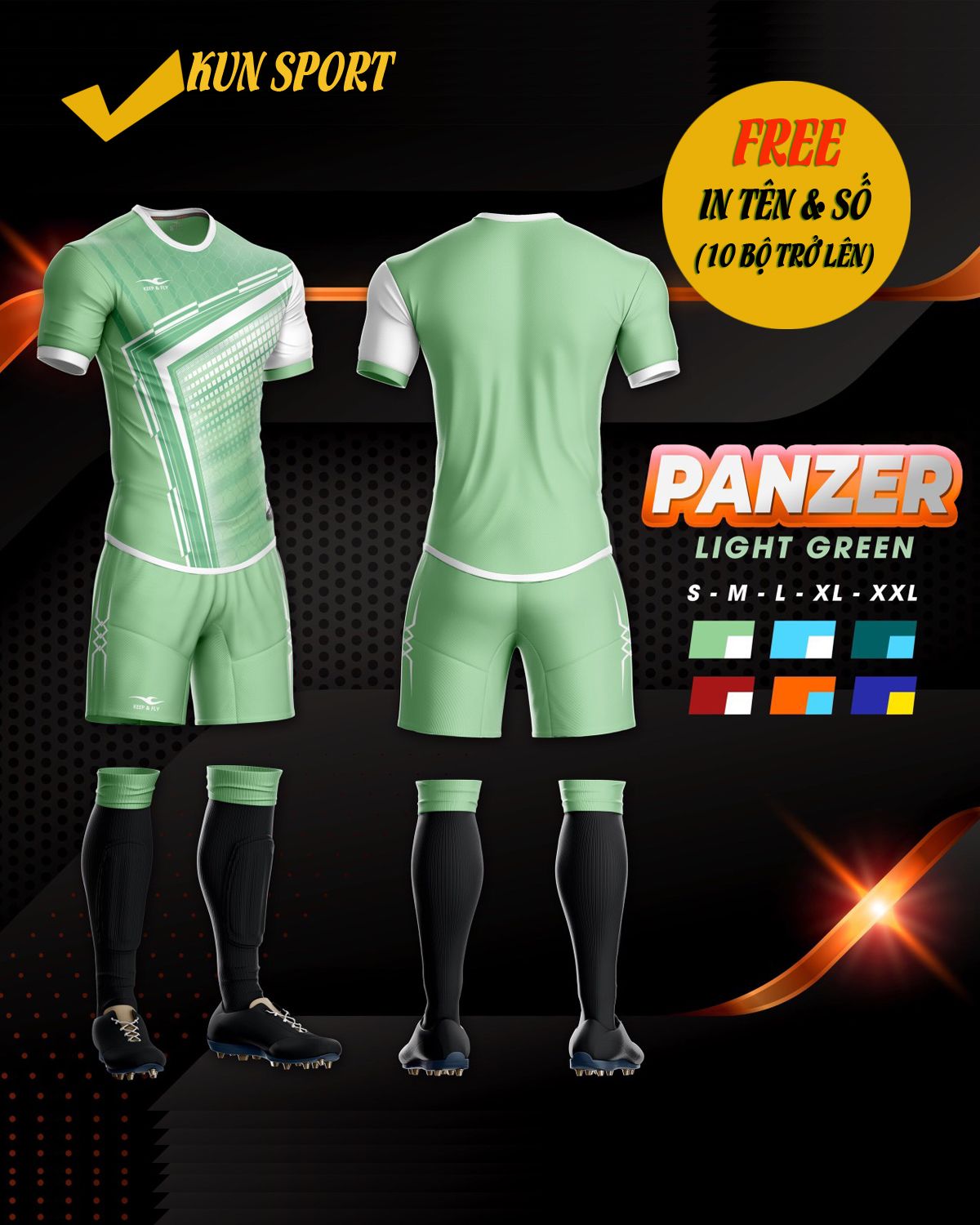 Bộ áo Keep Fly PANZER - Xanh ngọc
