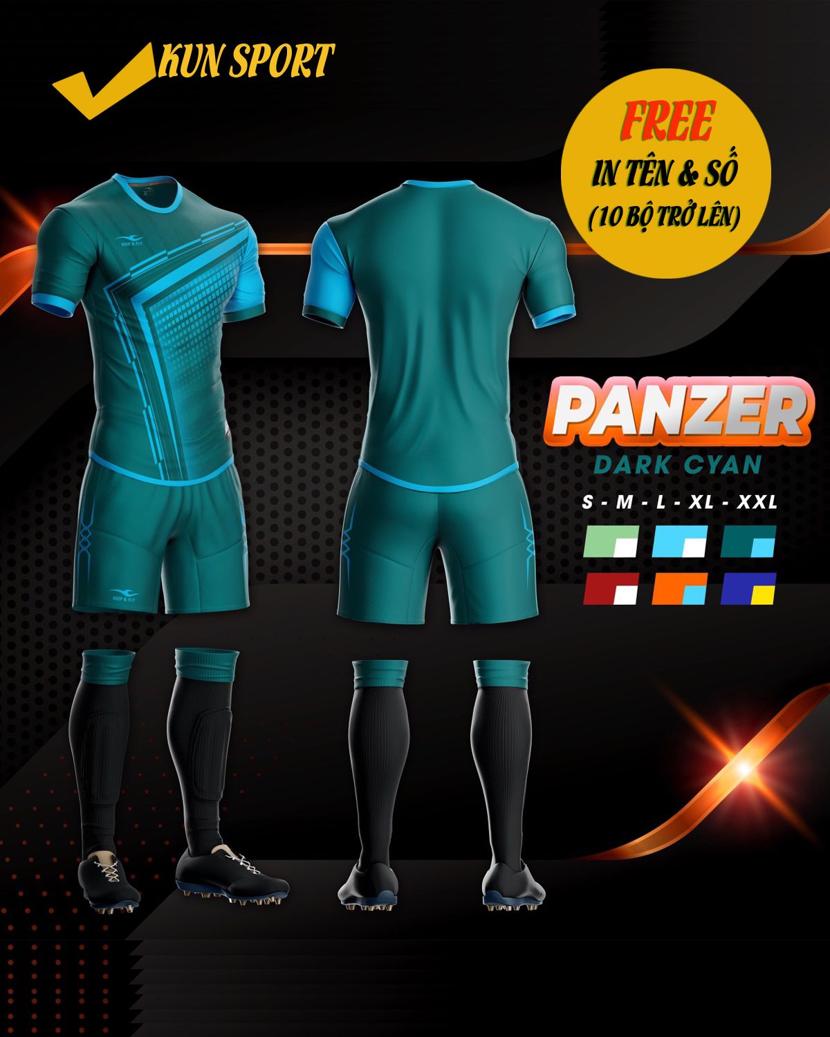 Bộ áo Keep Fly PANZER - Xanh nhớt