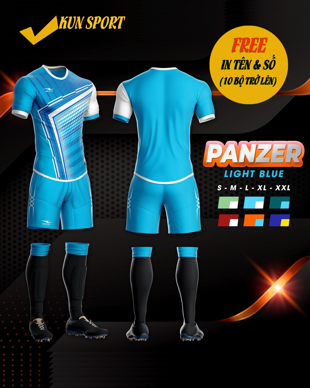 Bộ áo Keep Fly PANZER - Xanh ya