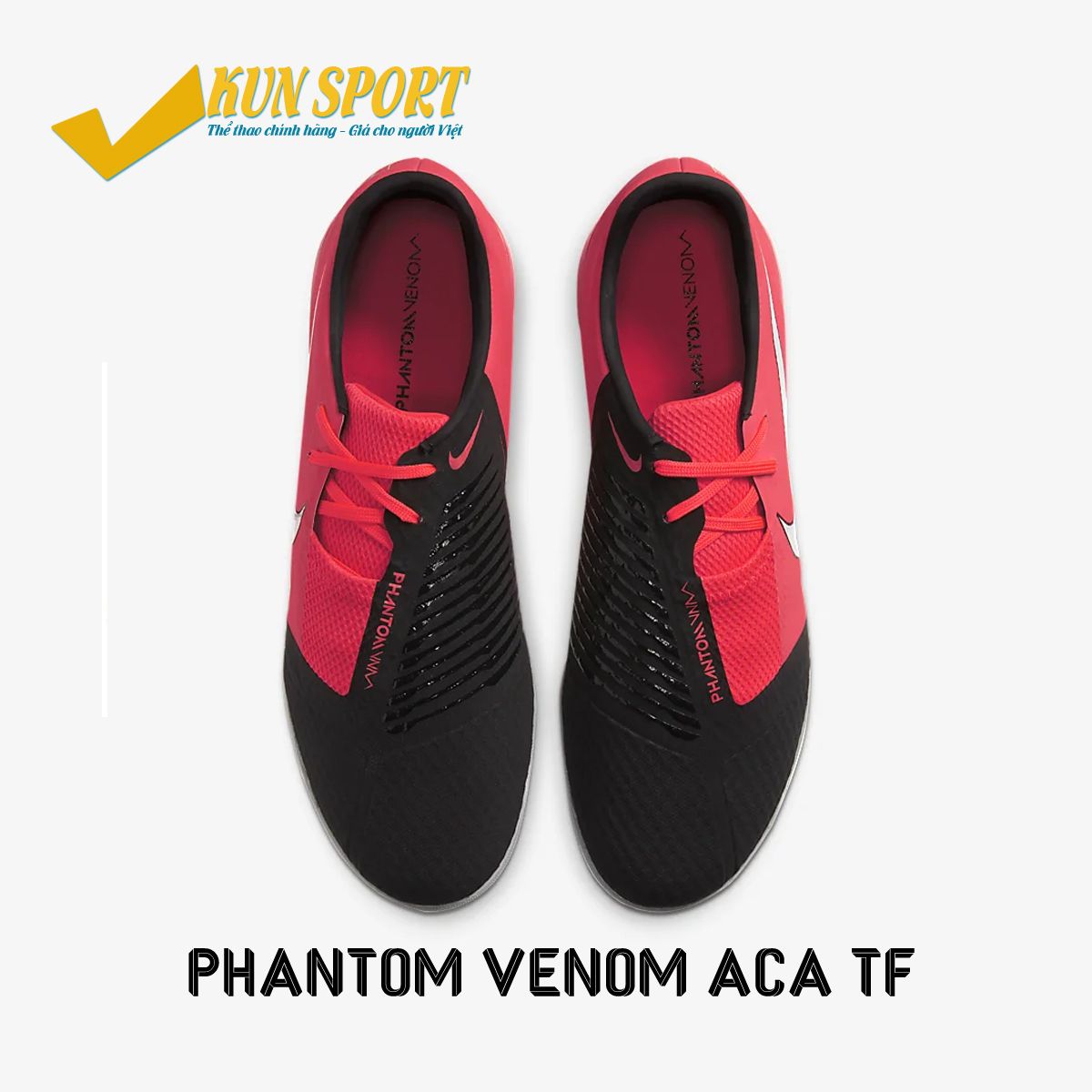 NIKE PHANTOM VENOM ACADEMY TF - Laser Crimson/Black/Metallic Silver - AO0571-606