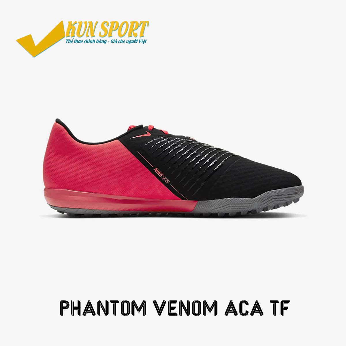 NIKE PHANTOM VENOM ACADEMY TF - Laser Crimson/Black/Metallic Silver - AO0571-606