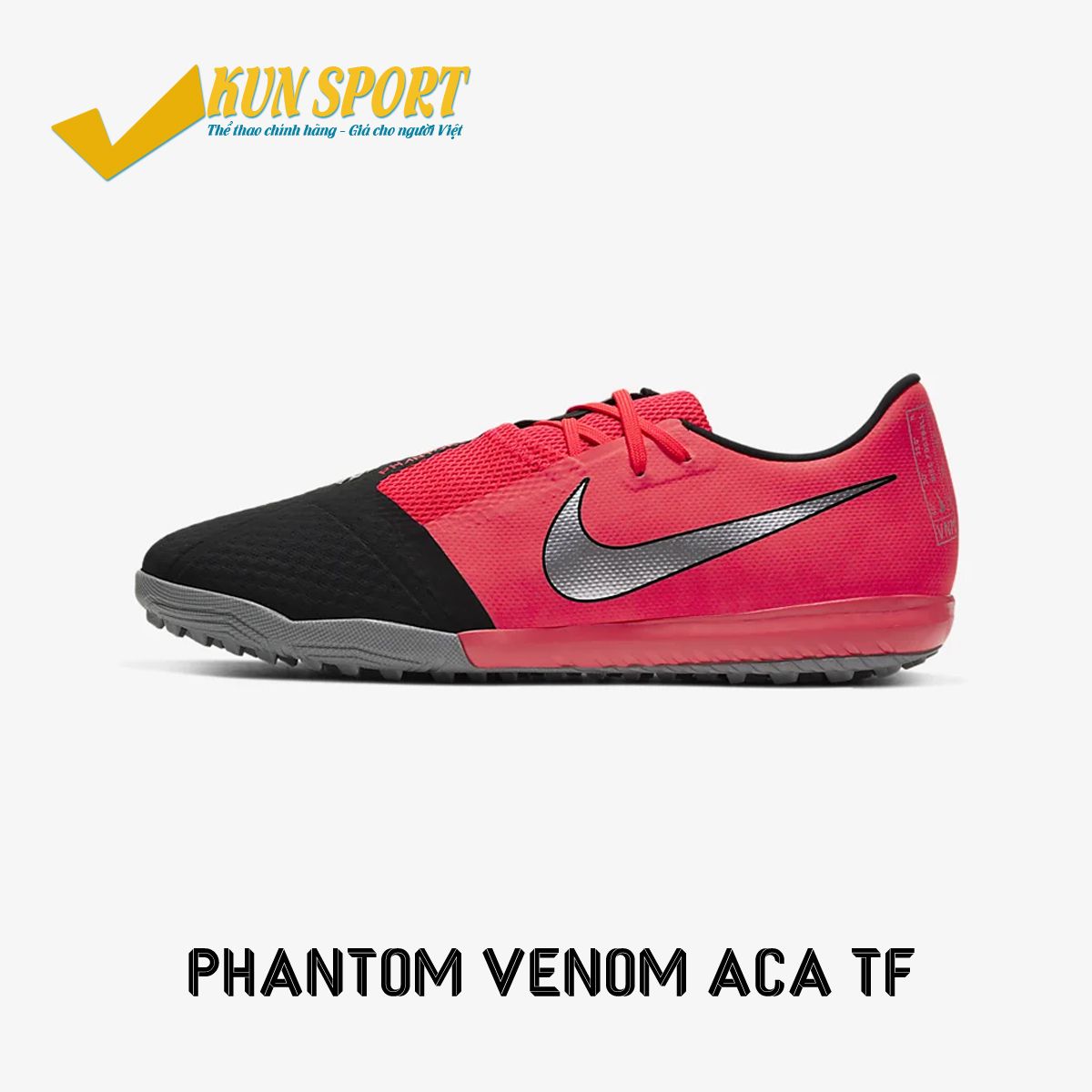 NIKE PHANTOM VENOM ACADEMY TF - Laser Crimson/Black/Metallic Silver - AO0571-606