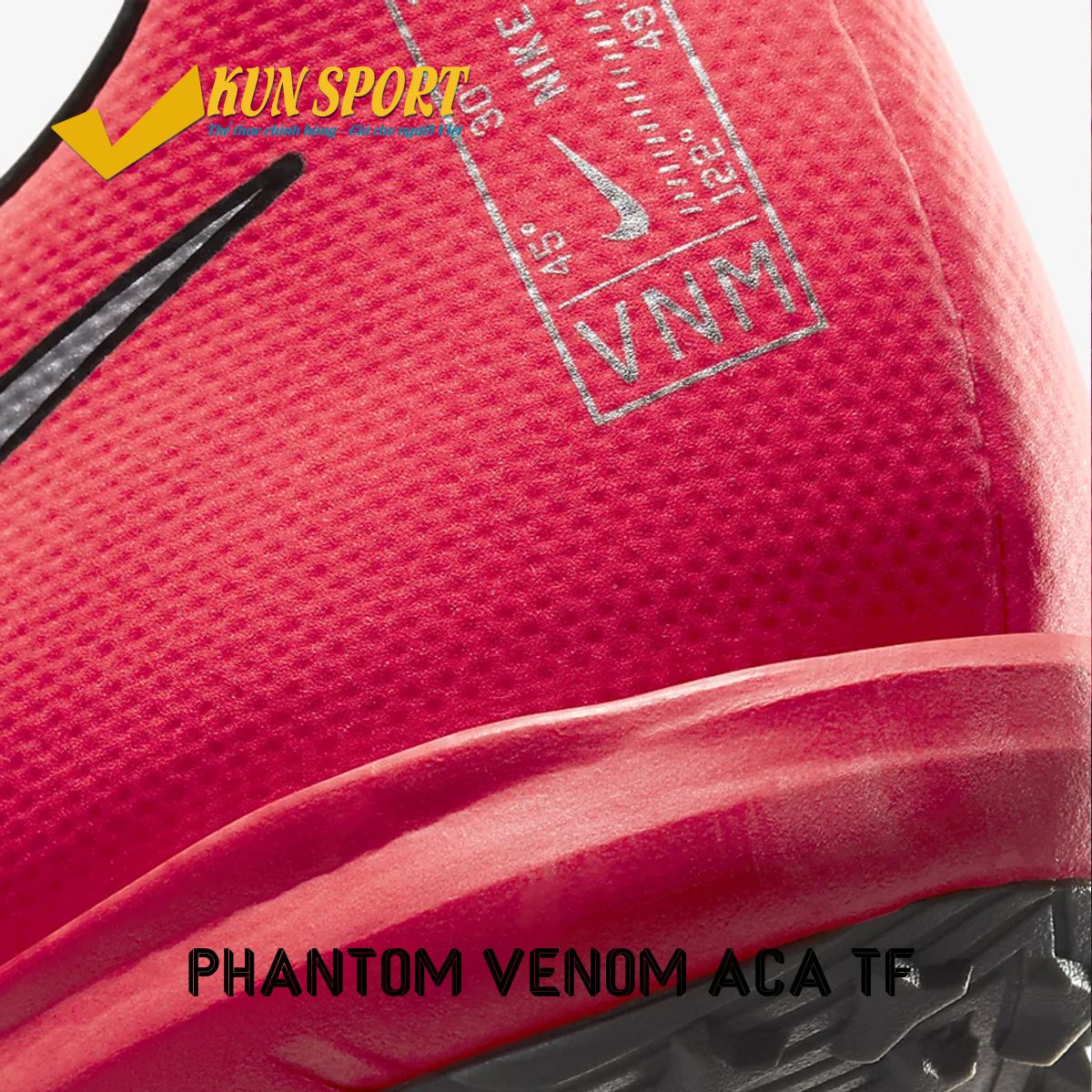 NIKE PHANTOM VENOM ACADEMY TF - Laser Crimson/Black/Metallic Silver - AO0571-606
