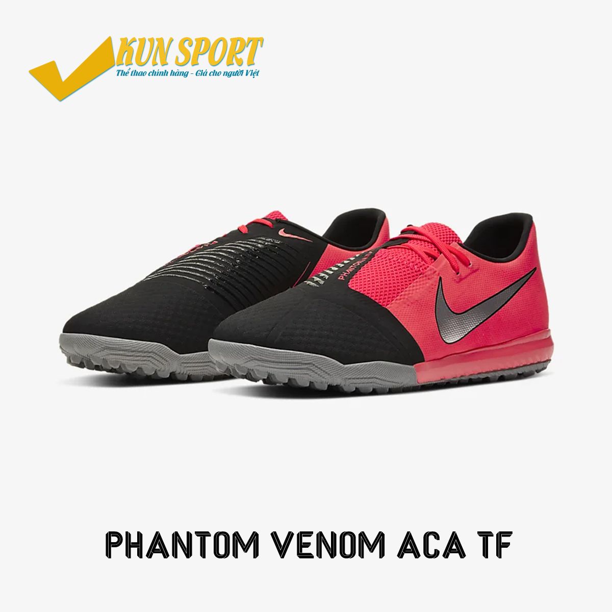 NIKE PHANTOM VENOM ACADEMY TF - Laser Crimson/Black/Metallic Silver - AO0571-606