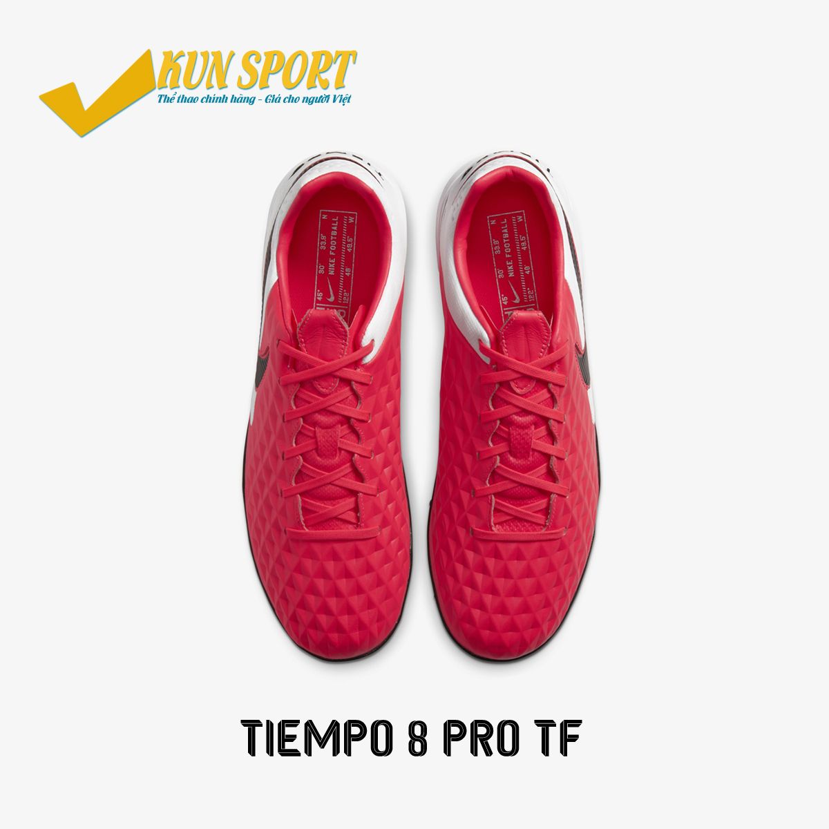 NIKE TIEMPO LEGEND 8 REACT PRO TF FUTURE LAB - LASER CRIMSON/WHITE/BLACK AT6136-606-36