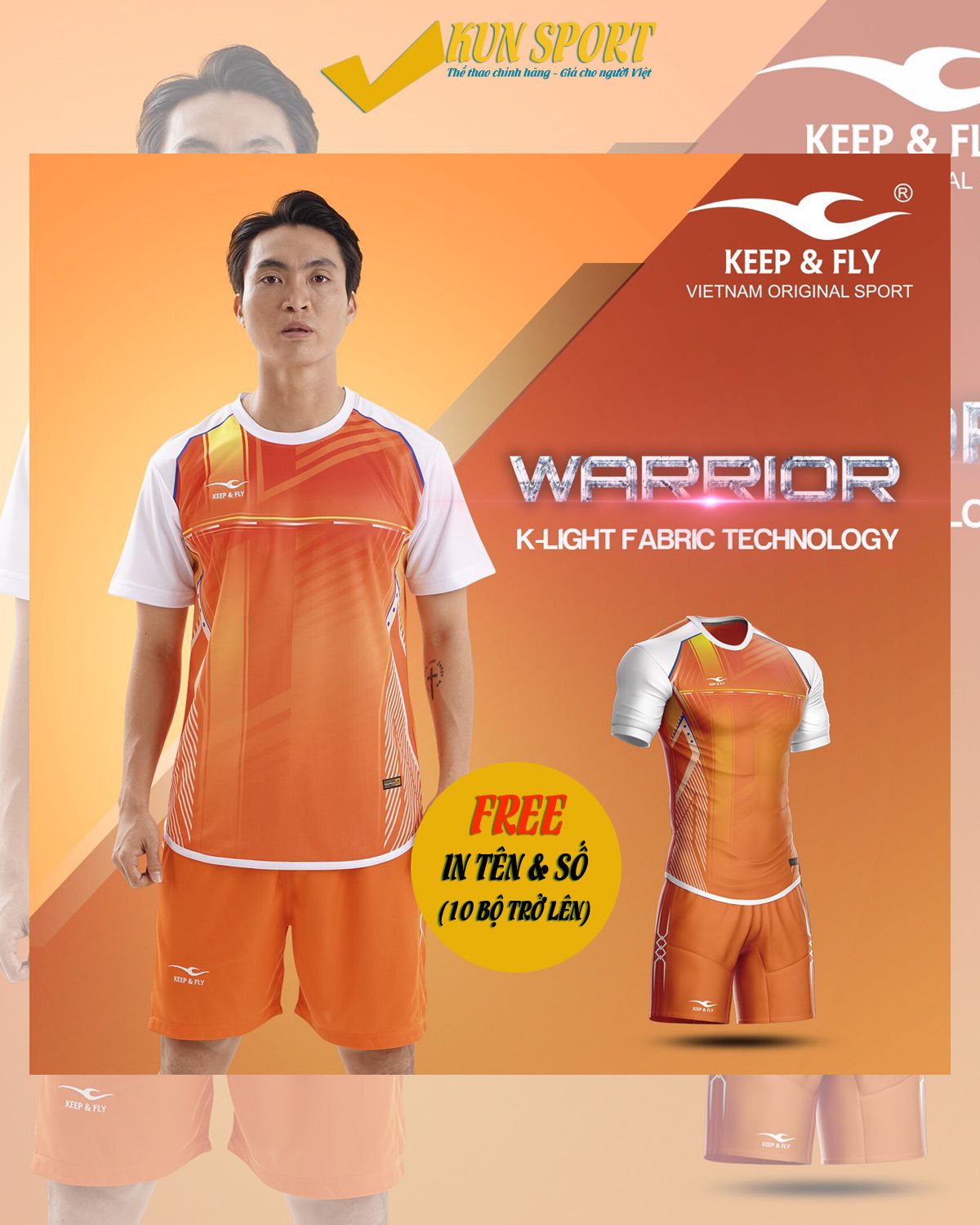 Bộ áo WARRIOR - Cam