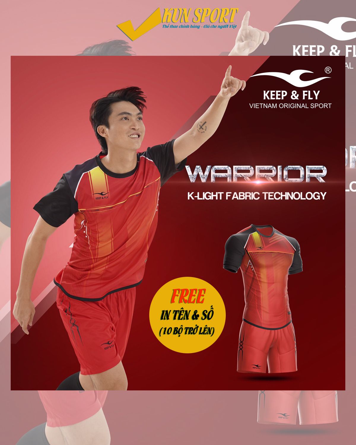 Bộ áo WARRIOR - Đỏ