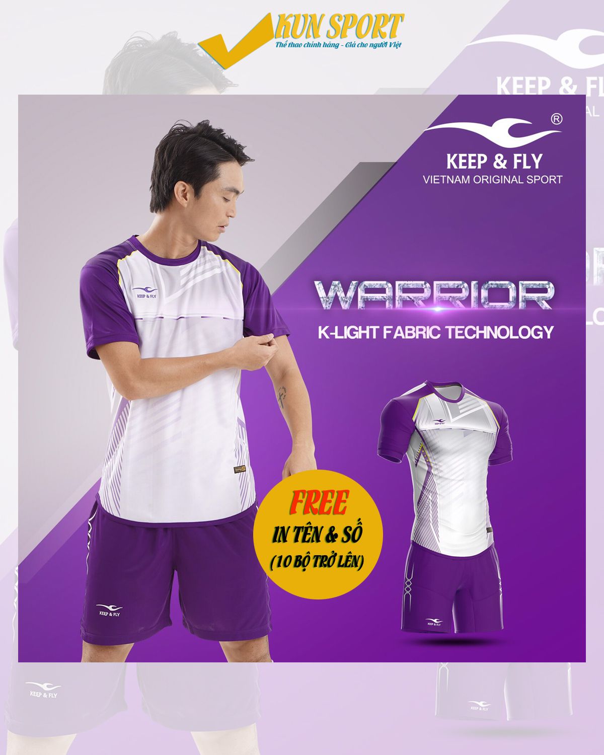 Bộ áo WARRIOR - Trắng