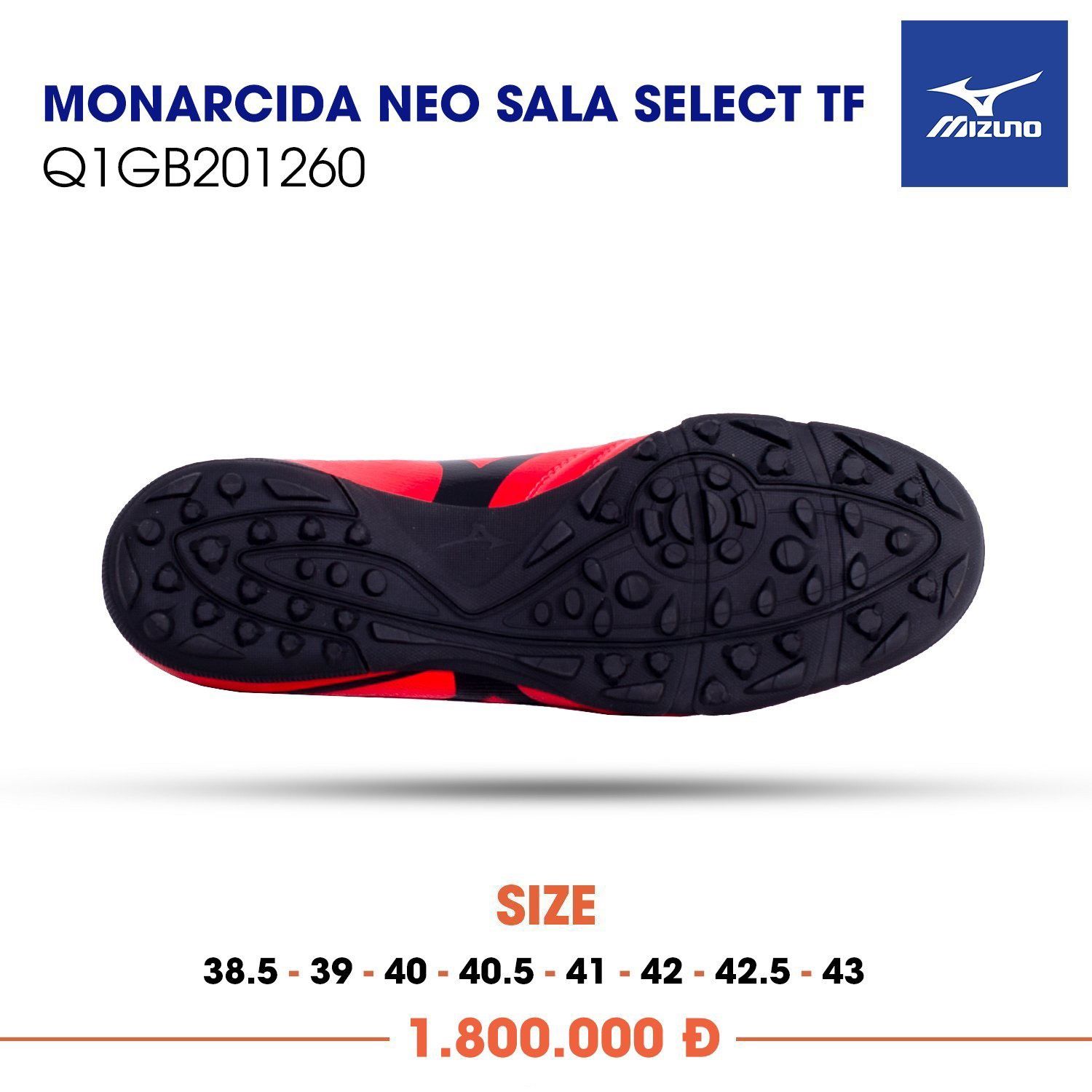 MIZUNO MONARCIDA NEO SALA SELECT TF - Đỏ đô