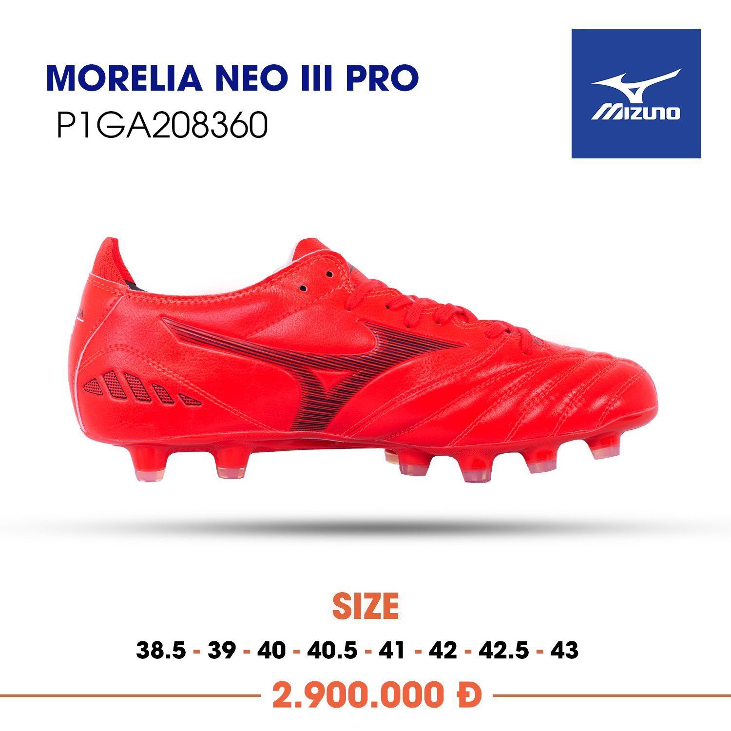 MIZUNO MORELIA NEO III PRO FG - Đỏ