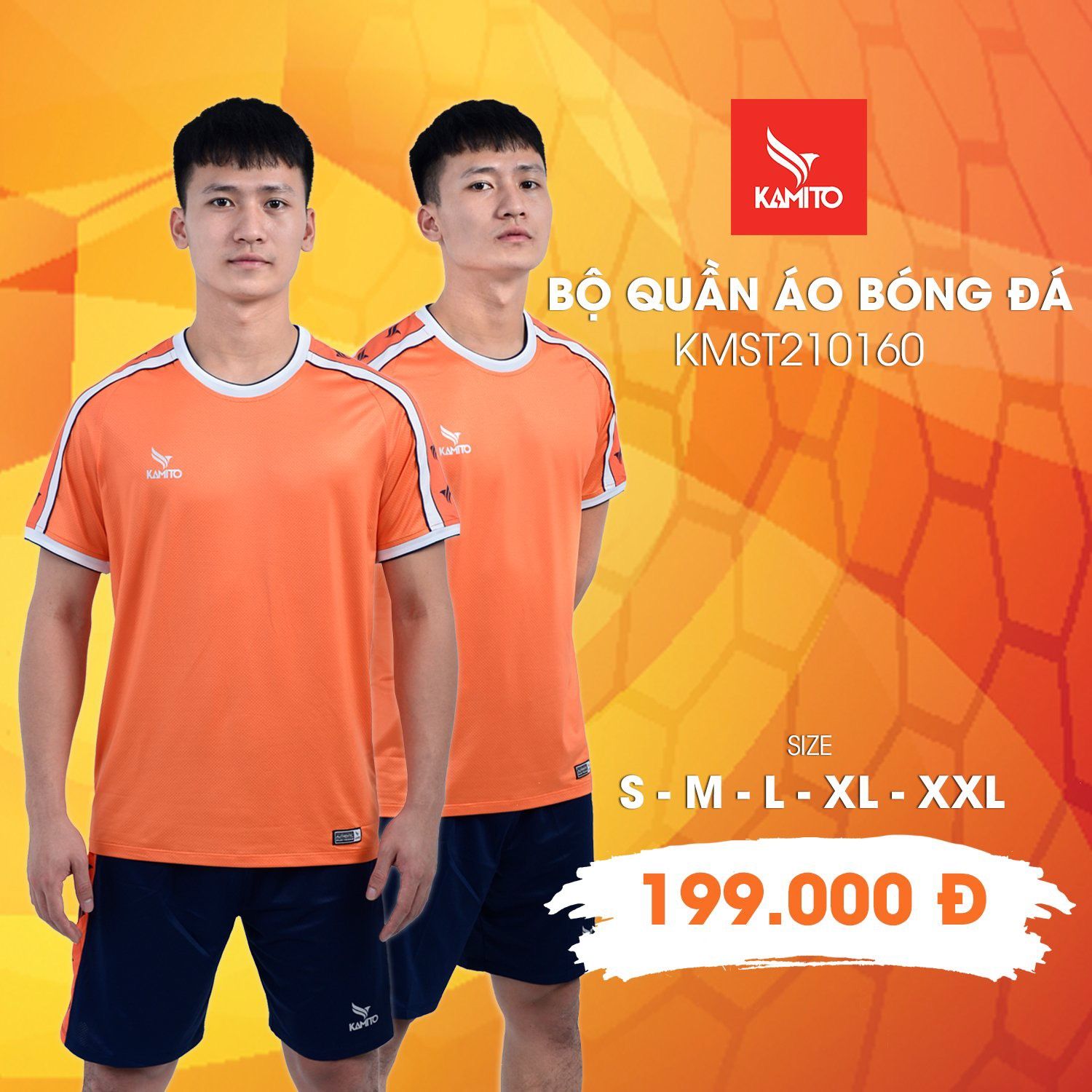 Bộ áo đá bóng KAMITO 122020 - Cam