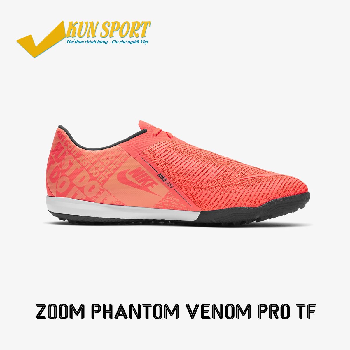 NIKE PHANTOM VENOM ZOOM PRO TF FIRE - BRIGHT MANGO/WHITE/ORANGE PULSE - BQ7497-810