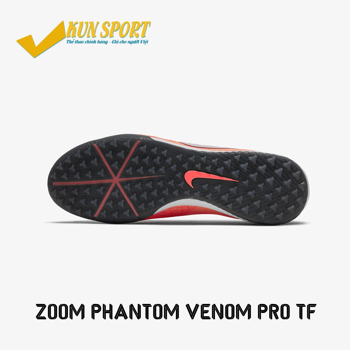 NIKE PHANTOM VENOM ZOOM PRO TF FIRE - BRIGHT MANGO/WHITE/ORANGE PULSE - BQ7497-810