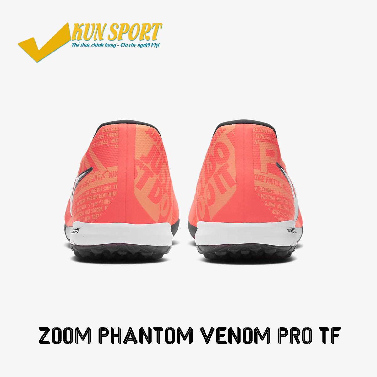 NIKE PHANTOM VENOM ZOOM PRO TF FIRE - BRIGHT MANGO/WHITE/ORANGE PULSE - BQ7497-810