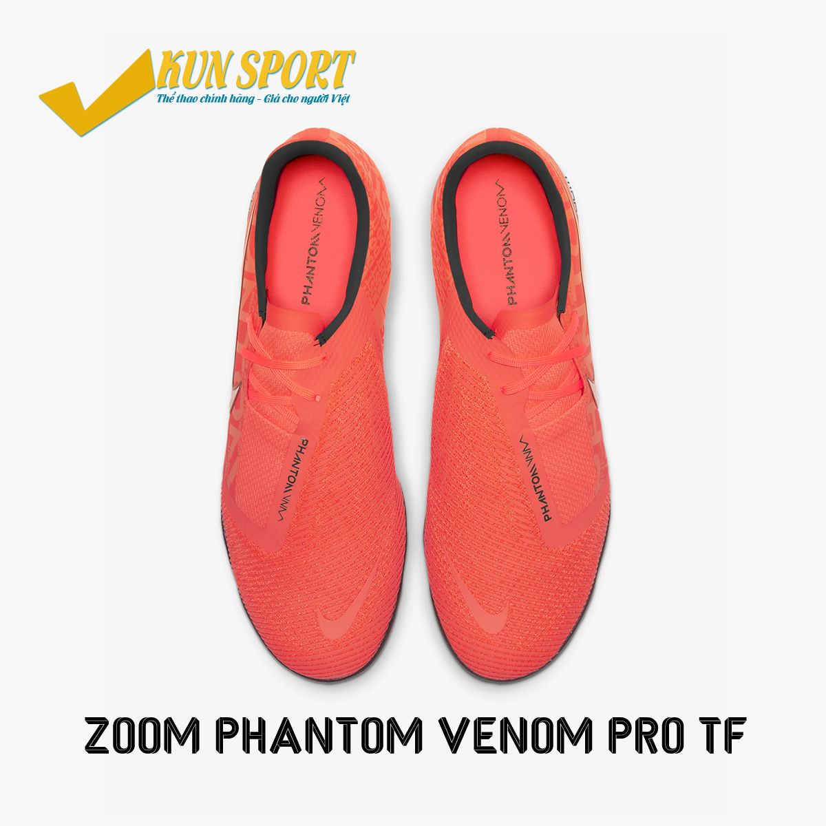 NIKE PHANTOM VENOM ZOOM PRO TF FIRE - BRIGHT MANGO/WHITE/ORANGE PULSE - BQ7497-810