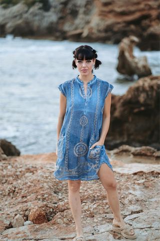  Đầm Boho Vẽ Họa Tiết Cotton  Isla Bonita 