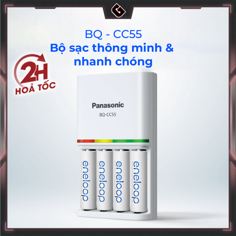 Bộ Sạc Nhanh Pin AA / AAA Panasonic Eneloop BQ-CC55E (Smart Quick Charger)